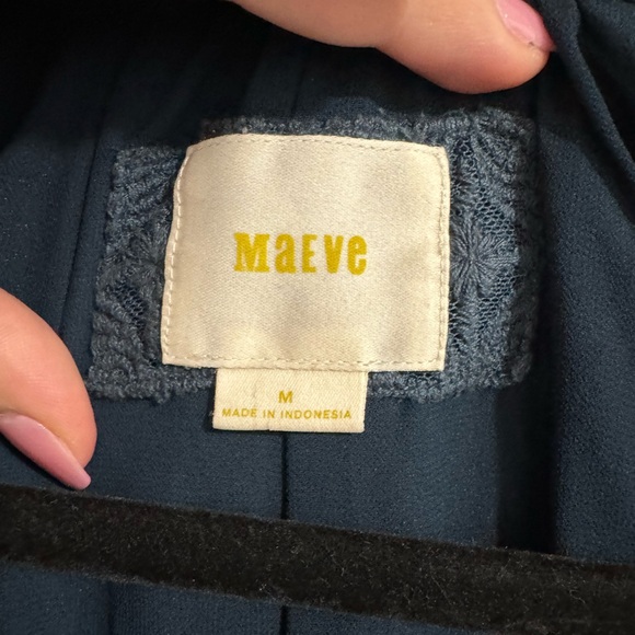 Anthropologie Maeve Velvet Short Sleeve Tunic Mini Dress, Ingrid Teal - Medium - Picture 4 of 5